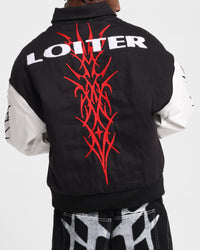 Loiter Cyber Varsity Jacket Black/White