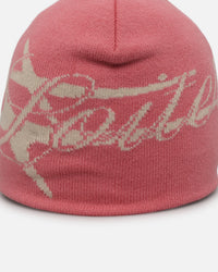 Loiter Hybrid Skull Knit Beanie Pink