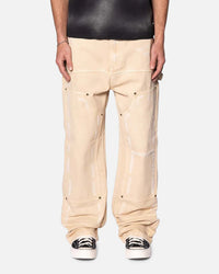 MNML Ultra Baggy Workwear Denim Pants Tan