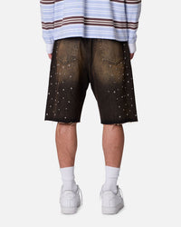 MNML Baggy Stud Denim Shorts Black