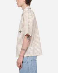 Carre Signature Rose Button Up Shirt Natural Pinstripe