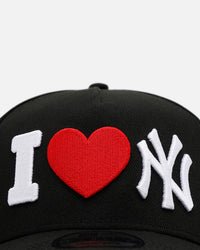 New Era New York Yankees 'Love' 9FORTY A-Frame Snapback Black
