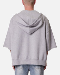 MNML Hooded 3/4 Sleeve Rag Sweater Grey