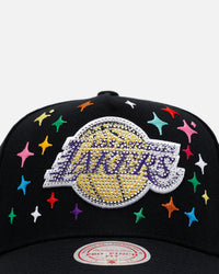 Mitchell & Ness Los Angeles Lakers 'Rhinestone Luxury' Pro Pinch Snapback Black