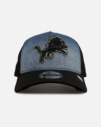 New Era Detroit Lions 'Bleach' 9FORTY A-Frame Trucker Snapback Denim