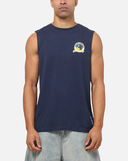 Bleacher Athletic Gold Coast Titans NRL Adult Muscle T-Shirt Navy