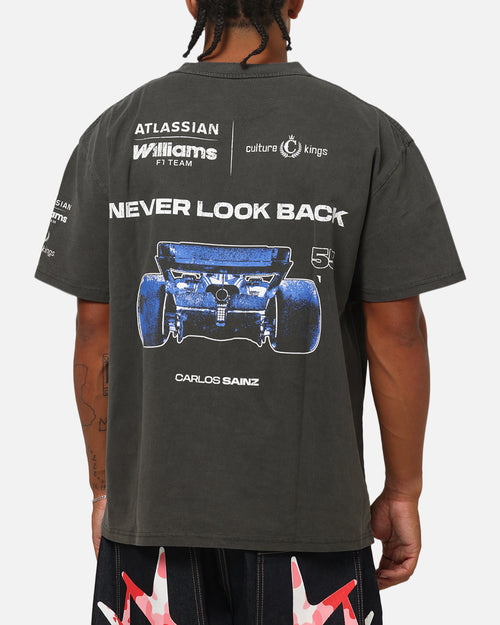 Culture Kings X Atlassian Williams F1 Team Carlos Sainz Jr. T-Shirt Black Acidwash