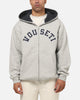Vouseti Varsity Zip Hoodie Grey Marle