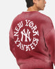 Majestic Athletic New York Yankees Black Letter Knit Crewneck Sour Cherry