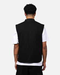 X-Large Ombre Plaid Reversible Vest Black