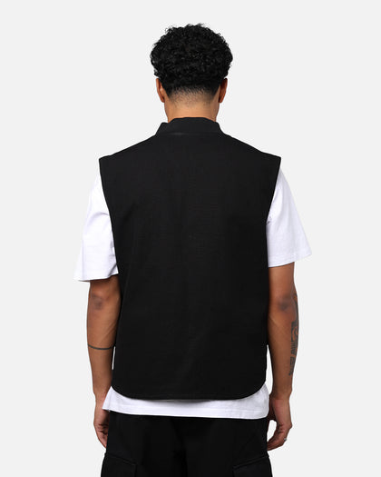 X-Large Ombre Plaid Reversible Vest Black
