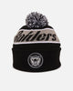 Mitchell & Ness Las Vegas Raiders Team Pom Beanie Black/Grey
