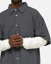 Carre Archive Layered Shirt Navy Plaid