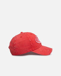 Von Dutch Distressed Dad Strapback Cap Washed Red