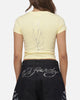 Ed Hardy Women's Cyber Rhinestone Baby T-Shirt Butter Yellow