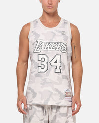 Mitchell & Ness Los Angeles Lakers Shaquille O'Neal #34 Snow Camo Energy Swingman Jersey Vintage White