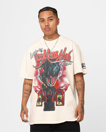 Loiter Mayhem Mob Vintage T-Shirt Off White