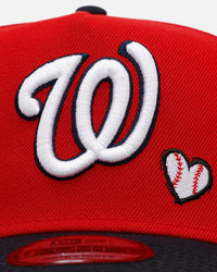 New Era Washington Nationals 'Baseball Hearts' 9FORTY A-Frame Snapback Official Team Color