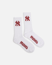 Pro Compression New York Yankees Gothic Script Crew Sock White