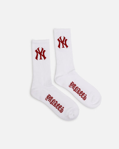 Pro Compression New York Yankees Gothic Script Crew Sock White
