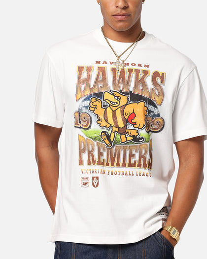 Mitchell & Ness Hawthorn Hawks Mascot T-Shirt Vintage White