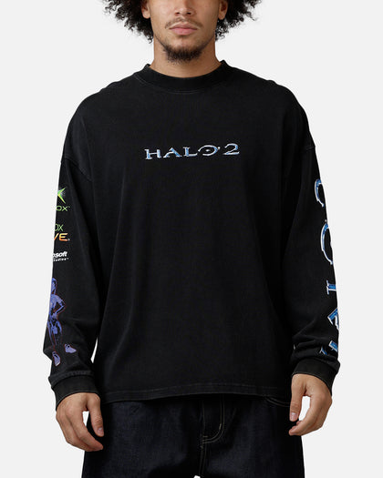 73Studio X Halo 2 Long Sleeve T-Shirt Black Acidwash