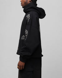 Loiter Metal Rhinestone Hoodie Black