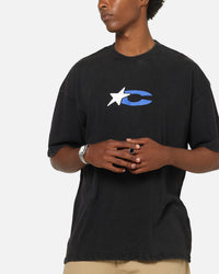 Carre Star Mark T-Shirt Black Acidwash