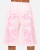 Ed Hardy Double Dragon Applique Shorts Pink