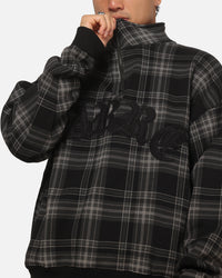 Carre Gridlock 1/4 Zip Crewneck Black Plaid