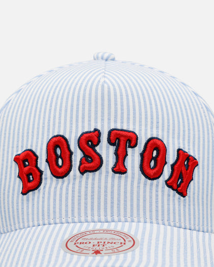 Mitchell & Ness Boston Red Sox 'Seersucker' Pro Pinch Snapback Blue/White