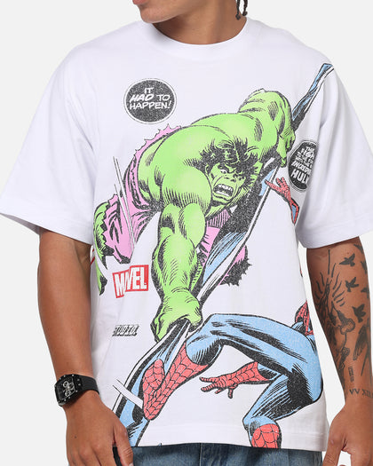 73Studio Marvel The Hulk Lashes Out All Over Print T-Shirt White