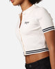 Tommy Jeans Women's Cropped Script Rib Polo Shirt Ancient White