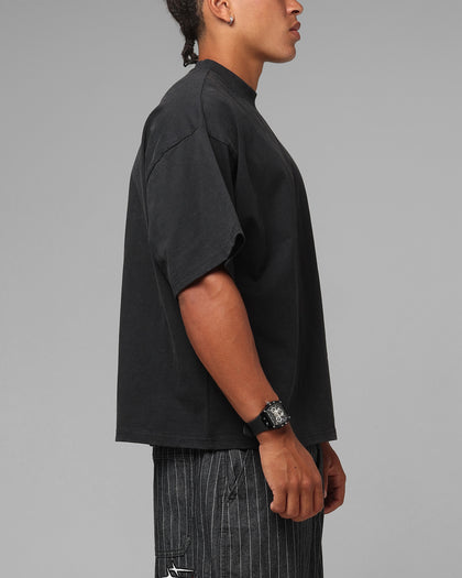 Loiter Script T-Shirt Washed Black