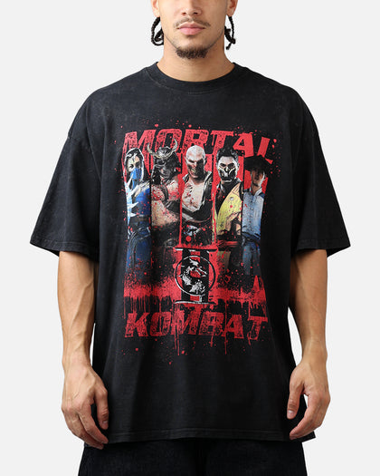 73Studio X Mortal Kombat Flawless Victory T-Shirt Black Acidwash