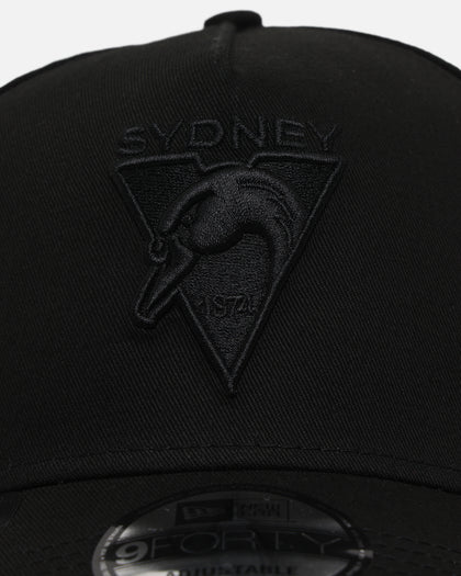 New Era Sydney Swans 'Triple Black' 9FORTY A-Frame Snapback Black
