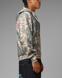 Loiter Waffle Zip Hoodie Pink Tree Camo