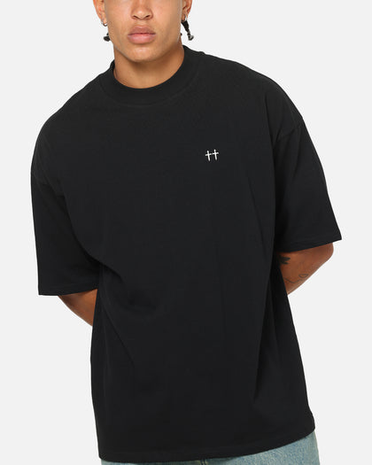 Saint Morta Divine Duty Mock Neck T-Shirt Black