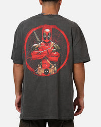 73Studio Marvel Deadpool Comic Heavyweight T-Shirt Black Wash
