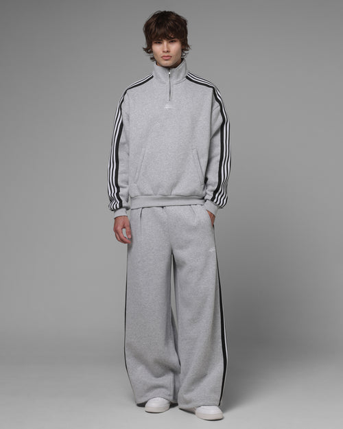 Loiter Hybrid Track Quarter Zip Grey Marle