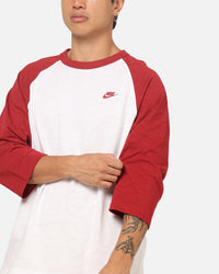Nike 3/4 Sleeve Raglan Top Crimson/White