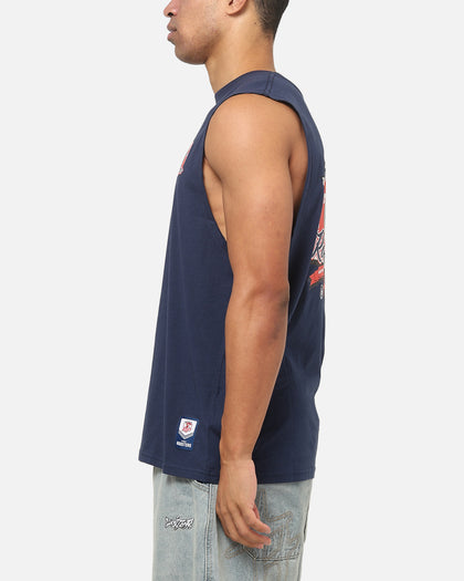Bleacher Athletic Sydney Roosters NRL Adult Muscle T-Shirt Navy