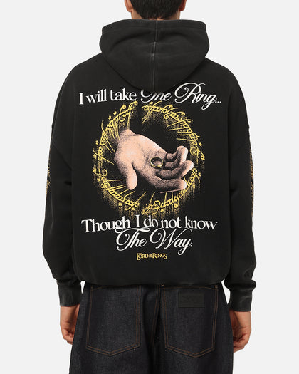 73Studio X The Lord Of The Rings The Ring Hoodie Black Acidwash