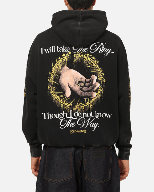 73Studio X The Lord Of The Rings The Ring Hoodie Black Acidwash