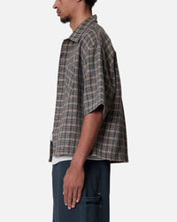 MNML Washed Poplin Over Button Up Shirt Green/Brown