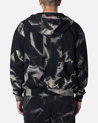 MNML Sun Burned Zip Up Hoodie Washed Black