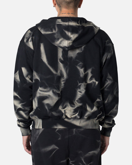MNML Sun Burned Zip Up Hoodie Washed Black