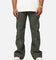 MNML D519 Leather Zipper Flare Pants Charcoal Grey