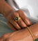 NXS Rose Signet Ring Gold/Black