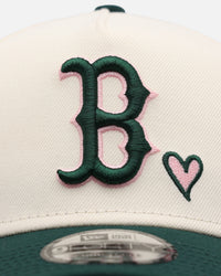 New Era Boston Red Sox 'Pink Satin Hearts Green' 9FORTY A-Frame Snapback Chrome/Dark Green